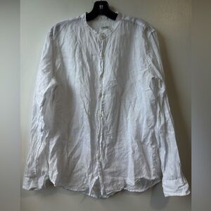 Puro Lino Men's White Casual Button Down Shirt